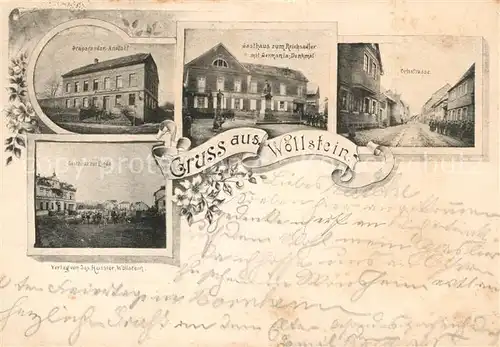 AK / Ansichtskarte Woellstein_Rheinhessen Gasthaus Zum Reichsadler %gh zur Linde Germania Denkmal Woellstein_Rheinhessen