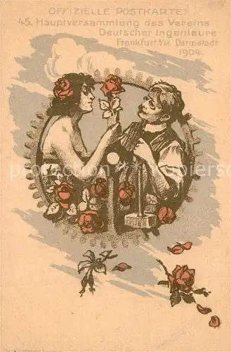 AK / Ansichtskarte Darmstadt Offizielle Postkarte 45. Hauptversammlung des Vereins Deutscher Ingenieure Frankfurt am Main Darmstadt