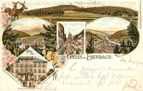 AK / Ansichtskarte Eberbach_Baden Hotel Leininger Hof  Eberbach_Baden