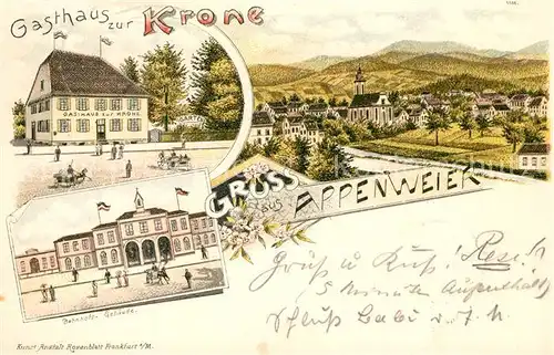 AK / Ansichtskarte Appenweier Gasthaus zur Krone Bahnhof Appenweier