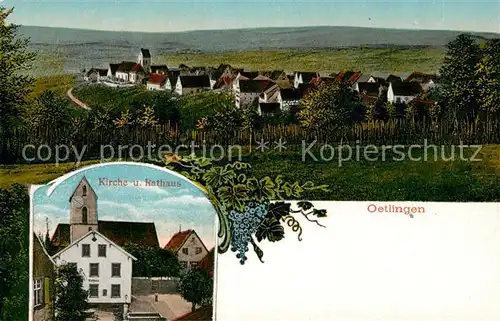 AK / Ansichtskarte oetlingen_Weil_Rhein Kirche Rathaus oetlingen_Weil_Rhein