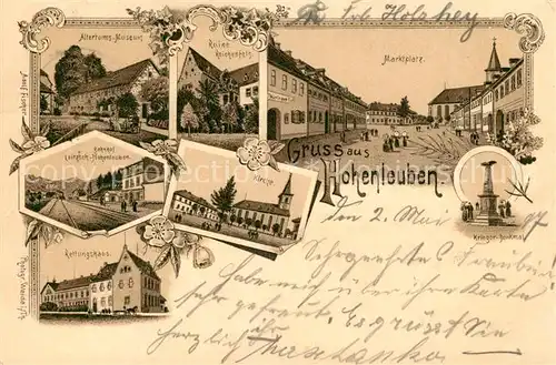 AK / Ansichtskarte Hohenleuben Marktplatz Ruine Reichenfels Rettungshaus Hohenleuben