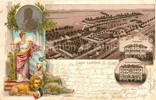 AK / Ansichtskarte Lechfeld_Lager Platzcomando Offieziers Dienstgebaeude Lechfeld_Lager