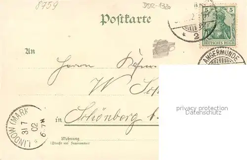 AK / Ansichtskarte Angermuende Kaiserl. Postamt Katholische Kirche Angermuende