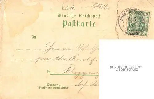 AK / Ansichtskarte Langensteinbach_Karlsbad Schule Kirche Gasthaus gruenen Baum Langensteinbach_Karlsbad