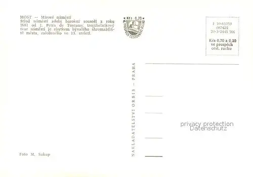 AK / Ansichtskarte Most_Tschechien Mirove namesti Most_Tschechien