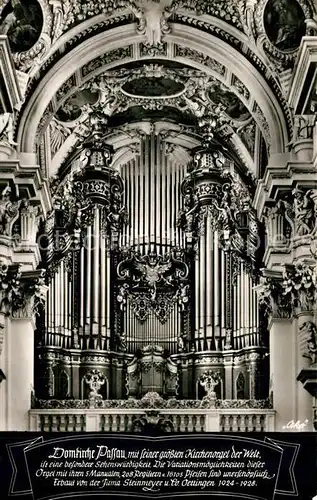 AK / Ansichtskarte Kirchenorgel Dom Passau  Kirchenorgel