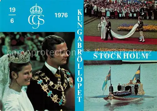 AK / Ansichtskarte Adel_Schweden Hochzeit Koenig Carl XVI Gustaf Koenigin Silvia  Adel Schweden