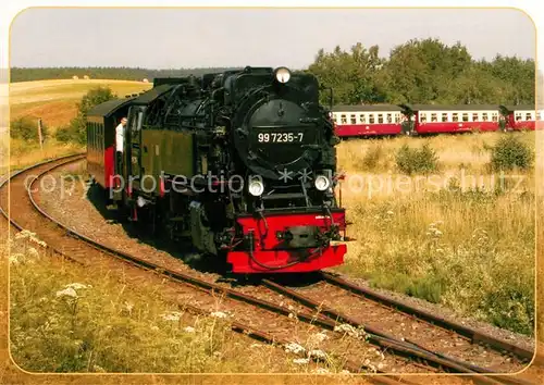 AK / Ansichtskarte Lokomotive Neubaudampflok 99 7235 Bahnhof Stiege  Lokomotive