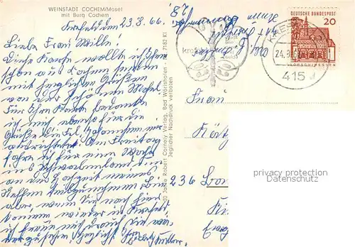 AK / Ansichtskarte Cochem_Mosel Burg  Cochem Mosel