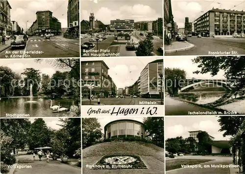 AK / Ansichtskarte Hagen_Westfalen Berliner Platz Frankfurter Str. Hauptbahnhof Hagen_Westfalen