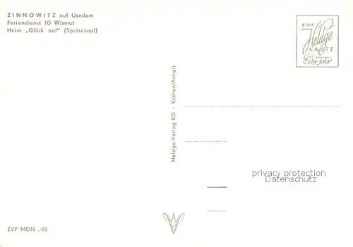 AK / Ansichtskarte Zinnowitz_Ostseebad Heim Glueck auf Zinnowitz_Ostseebad