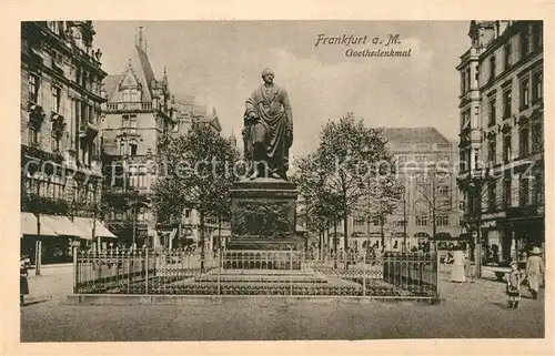 AK / Ansichtskarte Frankfurt_Main Goethedenkmal Statue Frankfurt Main