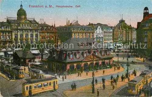 AK / Ansichtskarte Frankfurt_Main Hauptwache und die Zeil Strassenbahn Frankfurt Main