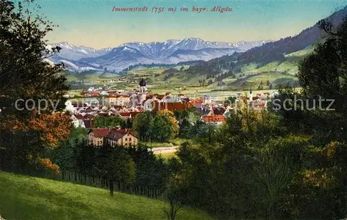 AK / Ansichtskarte Immenstadt_Allgaeu Gesamtansicht mit Alpenpanorama Photochromiekarte Nr 8663 Immenstadt_Allgaeu