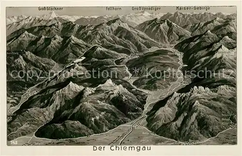 AK / Ansichtskarte Chiemgau Panoramakarte Chiemgau