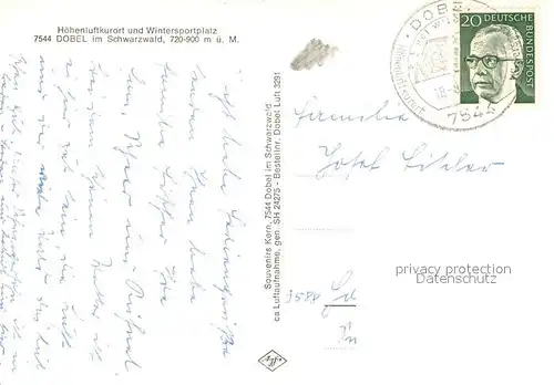 AK / Ansichtskarte Dobel_Schwarzwald Fliegeraufnahme Dobel Schwarzwald