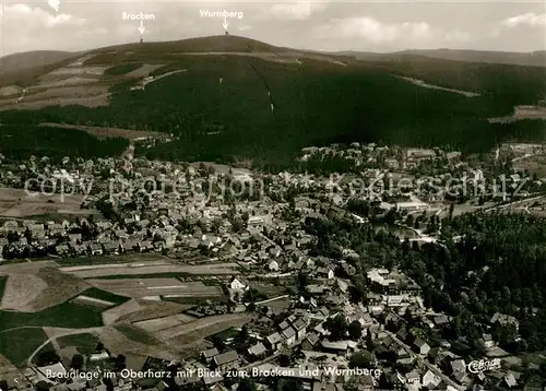 AK / Ansichtskarte Braunlage mit Brocken und Wurmberg Braunlage