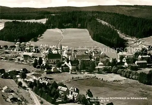 AK / Ansichtskarte Schoenwald_Schwarzwald Fliegeraufnahme Schoenwald Schwarzwald
