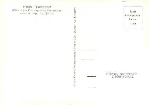 AK / Ansichtskarte Freudenstadt Hospiz Teuchelwald Freudenstadt