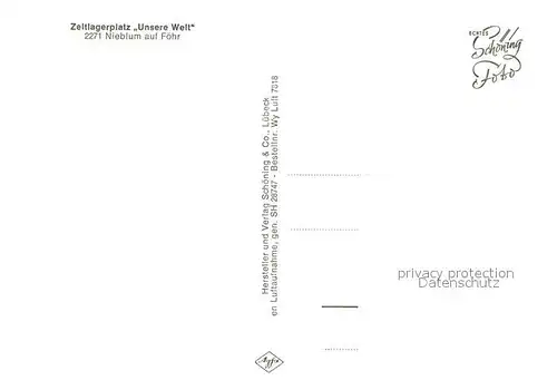 AK / Ansichtskarte Nieblum Zeltlagerplatz Unsere Welt Fliegeraufnahme Nieblum