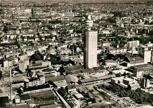 AK / Ansichtskarte Frankfurt_Main Fliegeraufnahme mit Henninger Turm Frankfurt Main