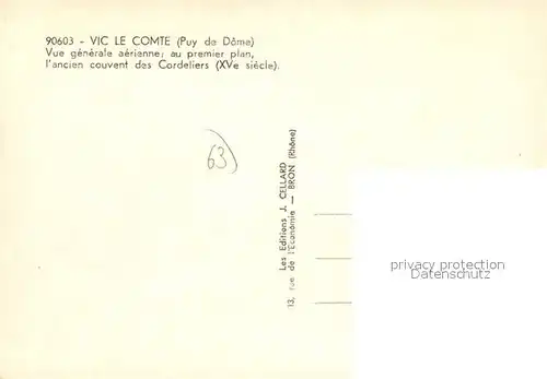 AK / Ansichtskarte Vic le Comte Vue generale aerienne Vic le Comte