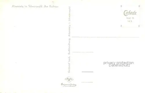 AK / Ansichtskarte Altensteig_Schwarzwald Am Rathaus Altensteig_Schwarzwald