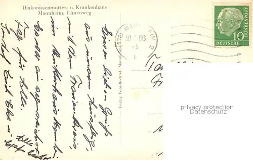 AK / Ansichtskarte Mannheim Diakonissenmutter und Krankenhaus Mannheim