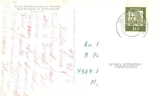 AK / Ansichtskarte Bad_Duerrheim Kindersanatorium Tanneck Bad_Duerrheim