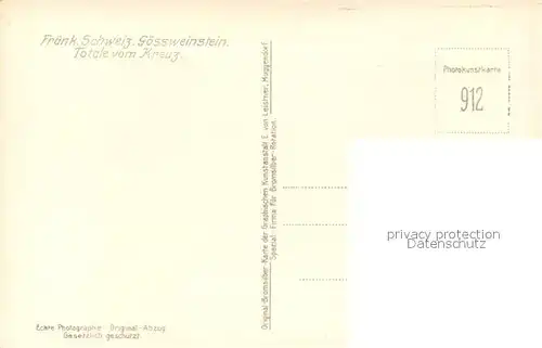 AK / Ansichtskarte Goessweinstein Totale vom Kreuz Goessweinstein