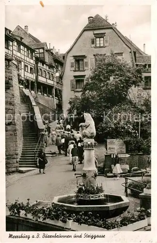 AK / Ansichtskarte Meersburg_Bodensee Baerenbrunnen Steiggasse Meersburg Bodensee