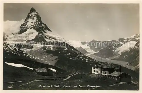 AK / Ansichtskarte Matterhorn_VS Hotel du Riffel et Dent Blanche Matterhorn VS