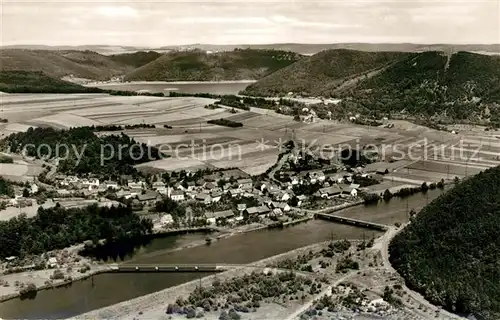 AK / Ansichtskarte Hemfurth Edersee Fliegeraufnahme Edersee Hemfurth Edersee