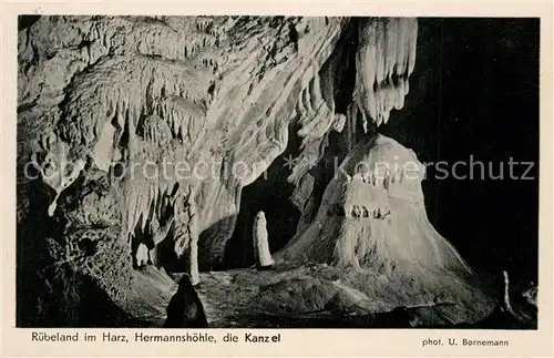 AK / Ansichtskarte Hoehlen_Caves_Grottes Ruebeland Harz Hermannshoehle Kanzel Hoehlen_Caves_Grottes