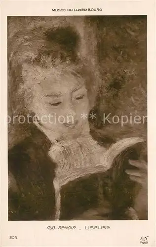 AK / Ansichtskarte Kuenstlerkarte Auguste Renoir Liseuse  Kuenstlerkarte