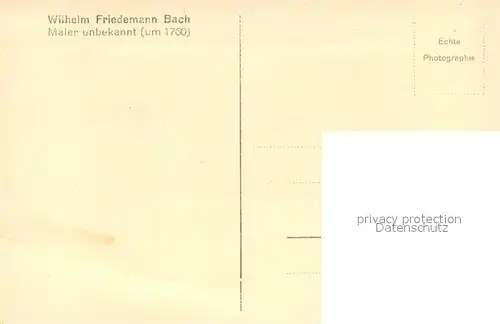 AK / Ansichtskarte Komponist Wilhelm Friedemann Bach Komponist