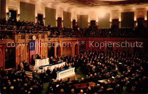 AK / Ansichtskarte Politik Joint Session U.S. Congress Hall of Representatives Washington D.C. Politik