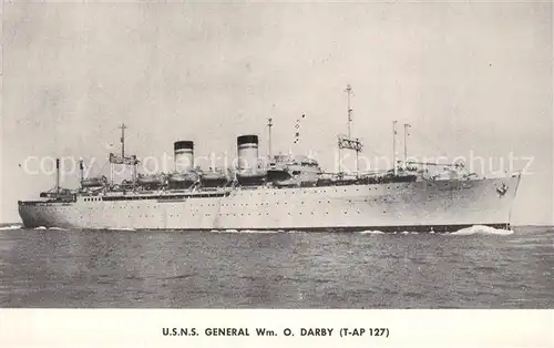 AK / Ansichtskarte Dampfer_Oceanliner U.S.N.S. General Wm. O. Darby Dampfer Oceanliner