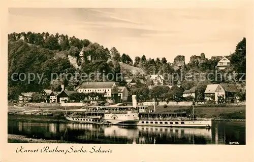 AK / Ansichtskarte Dampfer_Seitenrad Dresden Rathen  Dampfer Seitenrad