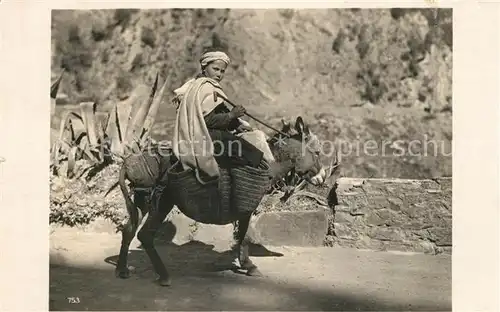 AK / Ansichtskarte Typen_Arabien Araberjunge Esel Typen Arabien