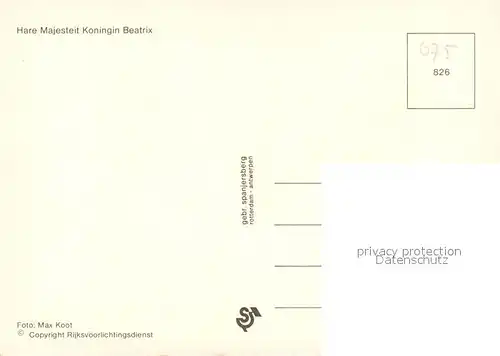 AK / Ansichtskarte Adel_Niederlande Koningin Beatrix Adel_Niederlande