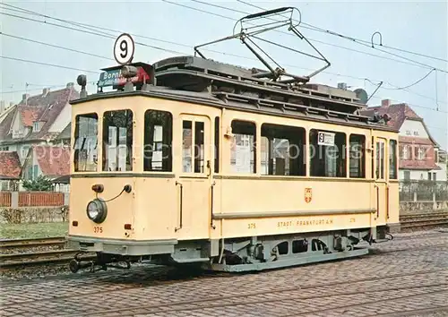 AK / Ansichtskarte Strassenbahn Wagen Nr. 375 Frankfurt am Main  Strassenbahn