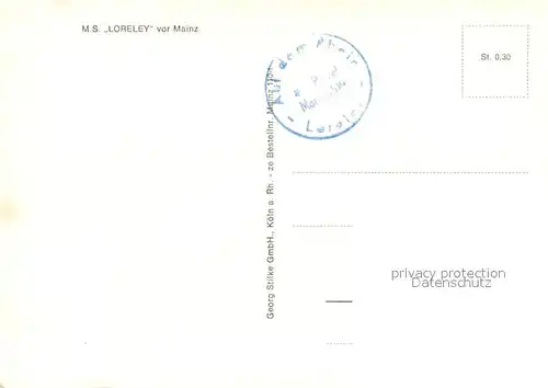 AK / Ansichtskarte Motorschiffe M.S. Loreley Mainz  Motorschiffe