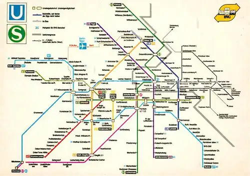 AK / Ansichtskarte U Bahn_Subway_Underground_Metro Strassenbahn Berlin Orientierungsplan BVG U Bahn_Subway