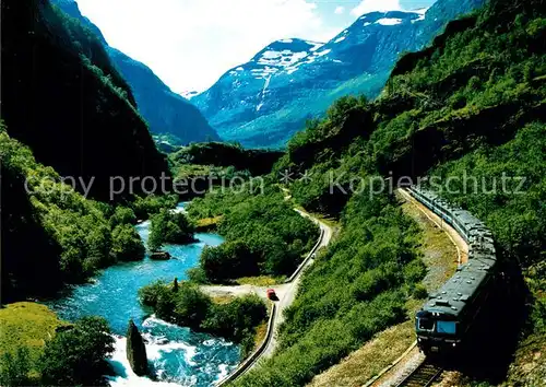 AK / Ansichtskarte Eisenbahn Norge Flamsdalen Eisenbahn