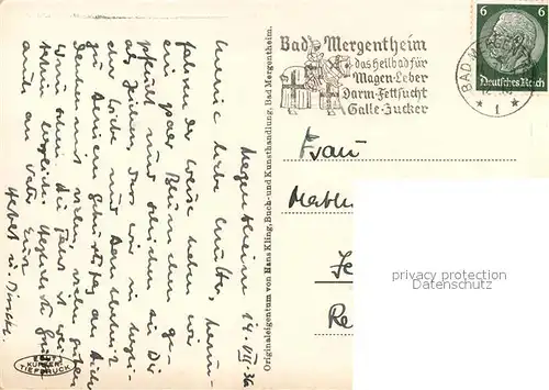 AK / Ansichtskarte Bad_Mergentheim Marktplatz Rathaus Bad_Mergentheim