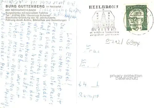 AK / Ansichtskarte Neckarmuehlbach Fliegeraufnahme Burg Guttenberg Neckarmuehlbach