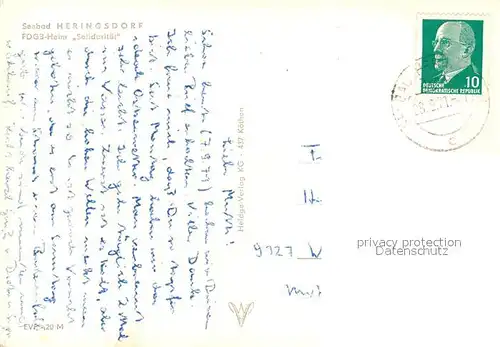 AK / Ansichtskarte Heringsdorf_Ostseebad_Usedom Heim Solidaritaer Heringsdorf_Ostseebad
