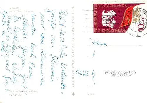 AK / Ansichtskarte Schwerin_Mecklenburg Hotel Stadt Schwerin Schwerin_Mecklenburg